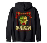 Divertente Frankenstein Il Mio terapeuta Odia Ottobre Halloween Desi Felpa con Cappuccio