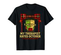 Divertente Frankenstein Il Mio terapeuta Odia Ottobre Halloween Desi Maglietta