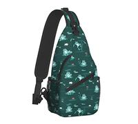 Divertente Frogs In The Swamp Sling Bag per Donna Uomo, Animal Print Crossbody Borse a Spalla Casual Sling Backpack Chest Bag Viaggio Escursionismo Daypack per Outdoor