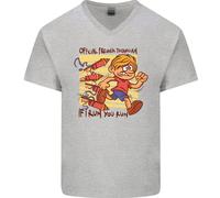 Divertente Fuoco D'Artificio Bonfire Notte Guy Fawkes Uomo V-Neck Cotone Maglia