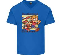 Divertente Fuoco D'Artificio Bonfire Notte Guy Fawkes Uomo V-Neck Cotone Maglia