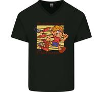 Divertente Fuoco D'Artificio Bonfire Notte Guy Fawkes Uomo V-Neck Cotone Maglia