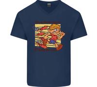 Divertente Fuoco D'Artificio Bonfire Notte Guy Fawkes Uomo V-Neck Cotone Maglia