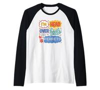 Divertente Furetto estetico retrò Pop Art per Proprietari di Animali esotici Maglia con Maniche Raglan