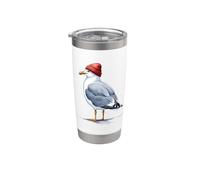 Divertente gabbiano con berretto rosso marinaio oceano Bicchiere termico in acciaio inox doppia parete