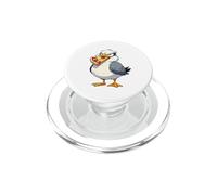 Divertente gabbiano grafico con pizza nel becco PopSockets PopGrip per MagSafe