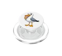 Divertente gabbiano grafico con pizza nel becco PopSockets PopGrip per MagSafe