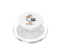 Divertente gabbiano grafico con pizza nel becco PopSockets PopGrip per MagSafe