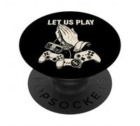 Divertente Gamer Gioco di parole Mani in preghiera Videogioco Umorismo Retro Console PopSockets PopGrip Adesivo