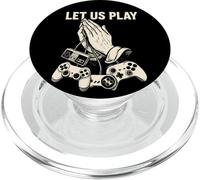 Divertente Gamer Gioco di parole Mani in preghiera Videogioco Umorismo Retro Console PopSockets PopGrip per MagSafe