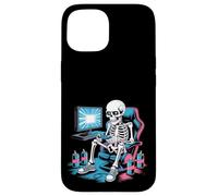 Divertente Gamer Skeleton Gaming Chair Video Game Energy Drink Custodia per iPhone 15
