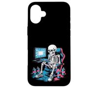 Divertente Gamer Skeleton Gaming Chair Video Game Energy Drink Custodia per iPhone 16 Plus