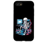 Divertente Gamer Skeleton Gaming Chair Video Game Energy Drink Custodia per iPhone SE (2020) / 7/8
