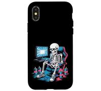 Divertente Gamer Skeleton Gaming Chair Video Game Energy Drink Custodia per iPhone X/XS