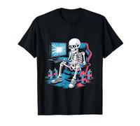 Divertente Gamer Skeleton Gaming Chair Video Game Energy Drink Maglietta