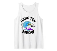 Divertente gattino Hang Ten and Meow per mamme e papà Canotta