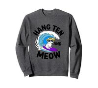Divertente gattino Hang Ten and Meow per mamme e papà Felpa