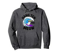 Divertente gattino Hang Ten and Meow per mamme e papà Felpa con Cappuccio