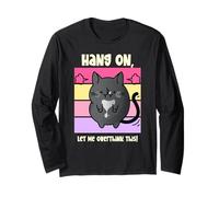 Divertente Gatto Accogliente mistero Snark Hang On Let Me Overthink This Maglia a Manica