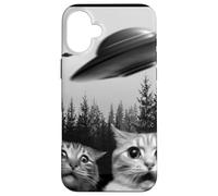 Divertente gatto alieno selfie con UFO Custodia per iPhone 16 Plus