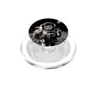 Divertente Gatto Astronauta Luna Atterraggio Victory Selfie con Terra PopSockets PopGrip per MagSafe