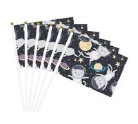 Divertente gatto astronauta stampa convenienza bandiera palmare bandiere leggere decorazione interni esterni eventi feste