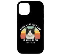 Divertente gatto bianco nero adotta un gatto che dicevano umorismo sarcastico Custodia per iPhone 12/12 Pro