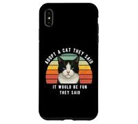 Divertente gatto bianco nero adotta un gatto che dicevano umorismo sarcastico Custodia per iPhone XS Max