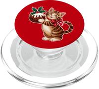 Divertente gatto carino con pudding Figgy Natale PopSockets PopGrip per MagSafe