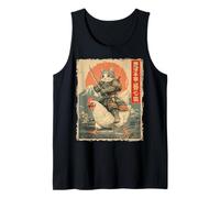 Divertente Gatto Che cavalca Il Gatto Giapponese Ukiyo-e Art Samurai Canotta