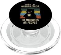 Divertente gatto che dice che non mi piacciono le persone mattutine o le mattine PopSockets PopGrip per MagSafe