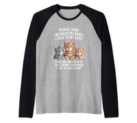 Divertente Gatto Che Dice Che Parlo ai Miei Gatti cos'altro Maglia con Maniche Raglan