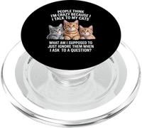 Divertente gatto che dice che parlo ai miei gatti cos'altro PopSockets PopGrip per MagSafe