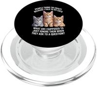 Divertente gatto che dice che parlo ai miei gatti cos'altro PopSockets PopGrip per MagSafe