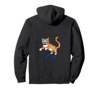 Divertente Gatto Che Fa Snorkeling con Disegno di Cartoni Animati Carino subacqueo Felpa con Cappuccio