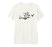 Divertente Gatto Che Gioca a Calcio Calcio Palla Maglietta Premium
