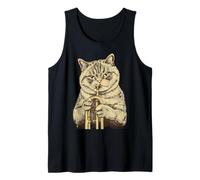 Divertente Gatto Che Gioca a Tromba umoristico Triste Gatti umoristici eccentrici strani Canotta