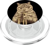 Divertente gatto che gioca a tromba umoristico triste gatti umoristici eccentrici strani PopSockets PopGrip per MagSafe