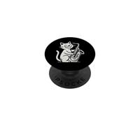Divertente gatto che gioca sassofono gioia sarcastica PopSockets PopGrip Adesivo