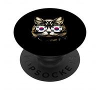 Divertente gatto coreano bandiera della Corea del Sud amanti dei gatti PopSockets PopGrip Adesivo