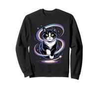 Divertente Gatto Cosmico Galleggiante Spazio Kitty Galaxy Umorismo Donne Uomini Felpa