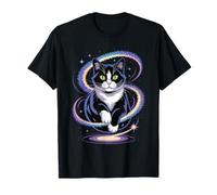 Divertente Gatto Cosmico Galleggiante Spazio Kitty Galaxy Umorismo Donne Uomini Maglietta