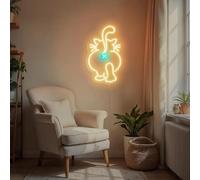 Divertente gatto culo al neon segno Kitty segni personalizzati amante dei gatti regalo carino personalizzato decorazione della casa arte della parete Pet Spa segno
