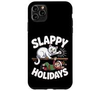Divertente gatto di Natale Slappy Holidays carino Happy Holiday Custodia per iPhone 11 Pro Max