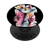 Divertente gatto doppia pace graffiti pop carattere grafico segno PopSockets PopGrip Adesivo