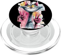 Divertente gatto doppia pace graffiti pop carattere grafico segno PopSockets PopGrip per MagSafe