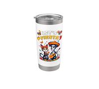 Divertente gatto e cane Sugar Skull Let's Fiesta Día los Muertos Bicchiere termico in acciaio inox doppia parete