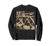 Divertente Gatto Gang Meme Street Sarcastico Vintage Felpa