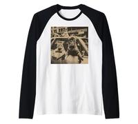 Divertente Gatto Gang Meme Street Sarcastico Vintage Maglia con Maniche Raglan