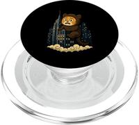 Divertente gatto gigante in città carino mostro Kitty grafica PopSockets PopGrip per MagSafe